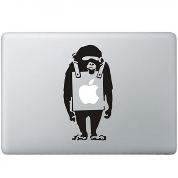 Banksy Trauriger Affe MacBook Aufkleber Schwarz MacBook Aufkleber